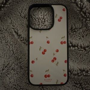 Evry Jewels IPhone 14 Pro Cherry Phone Case - Black and White